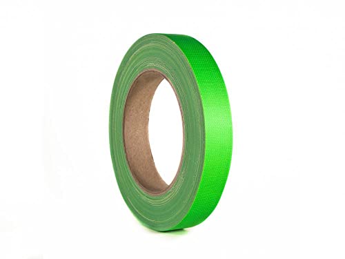 19 mm x 25 m Neon Grün Gewebeband Fluoreszierendes Neon Klebeband Schwarzlicht Gaffa Reaktivband, Tape/Leuchtband für Parteien Kunst Handwerk Dekorationen/Industrie (19mm x 25m, Neongrün) von Klebeland