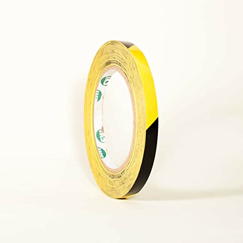 Bodenmarkierungsband Warnband 5 mm x 33 m Gelb/Schwarz selbstklebend I Bodenklebeband zur Boden- und Sicherheitsmarkierung I Markierungsband, Klebeband (5mm x 33m, Gelb/Schwarz) von Klebeland