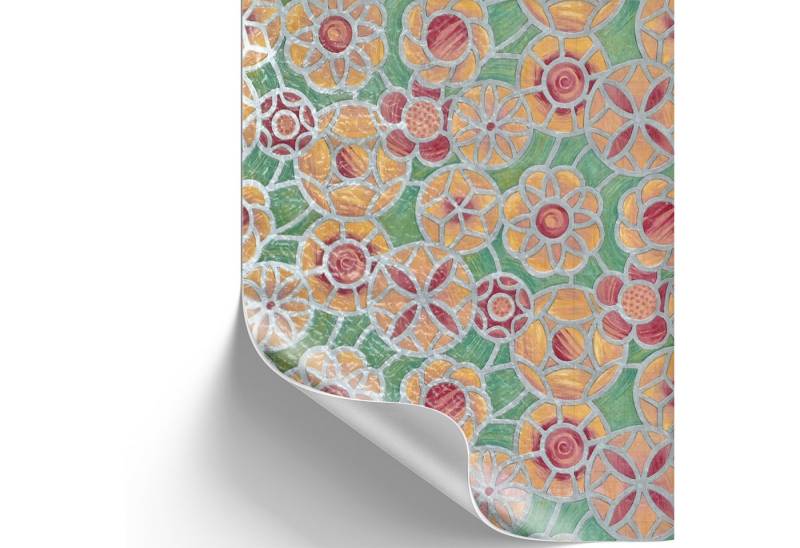 Klebert Fensterfolie 5,54€/qm Sichtschutzfolie selbstklebend Chartes Deko Folie für Fenster, Buntglasfolie, 800 x 45cm - Selbstklebend & rückstandslos entfernbar von Klebert