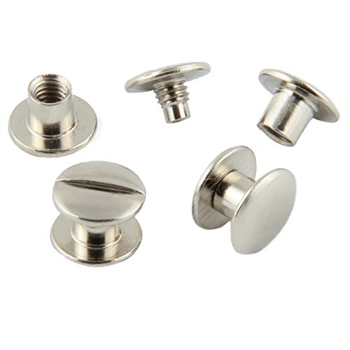 BUCHSCHRAUBEN 50 Stück | Vermessingt oder vernickelt | Größe wählbar/vernickelt 7 mm von KLEBESHOP24