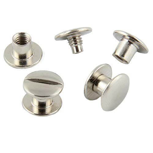 Buchschrauben vermessingt oder vernickelt verschiedene Größen, 20, 50, 100 oder 1000 Stück / (8 mm, 1000 Stück, vernickelt) von KLEBESHOP24