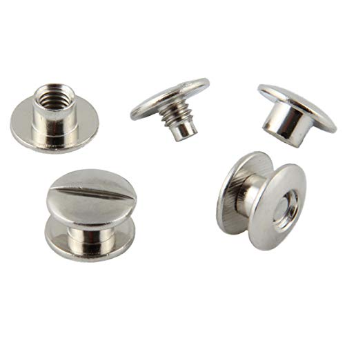 Buchschrauben vermessingt oder vernickelt verschiedene Größen, 20, 50, 100 oder 1000 Stück / (3,5 mm, 1000 Stück, vernickelt) von KLEBESHOP24