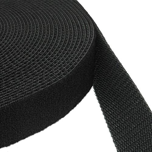 Klebeshop24 KLETTBAND BEIDSEITIG | Haken + Flausch Rücken an Rücken | Breite + Farbe wählbar | 3, 8 oder 25 m | Klettband Back to Back/schwarz, 10 mm x 25 m von KLEBESHOP24