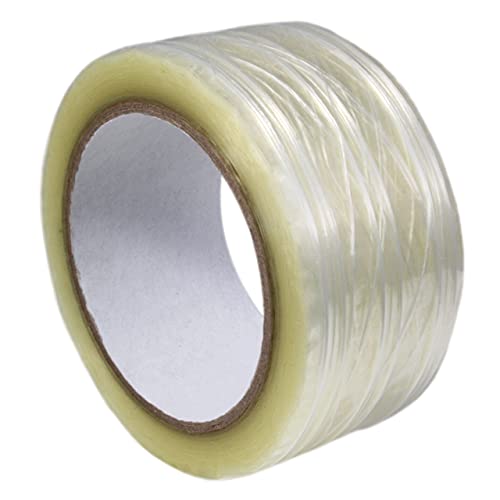 KLEBESHOP24 PP-Packband | Fadenverstärkt | Transparent oder braun | 50 mm x 66 m | Reißfest | Paketklebeband/transparent, 6 Rollen von KLEBESHOP24
