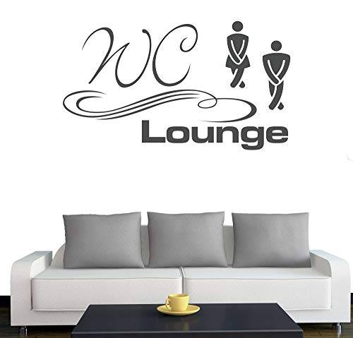 A003 Tür-/Wandtattoo "WC Lounge" 40cm x 23cm anthrazit (in 40 Farben und 4 Größen) von Klebesüchtig