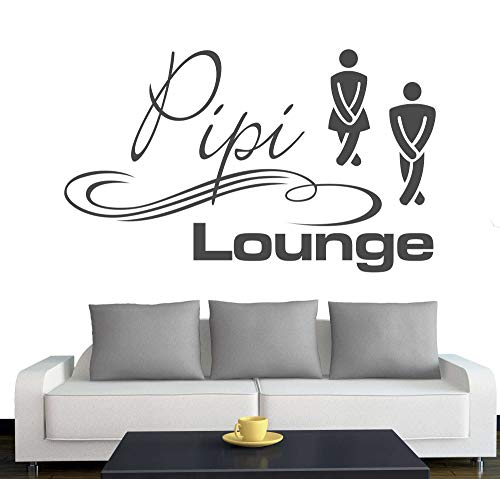 A025 Tür-/Wandtattoo "Pipi Lounge" 30cm x 18cm anthrazit (in 40 Farben und 4 Größen) von Klebesüchtig