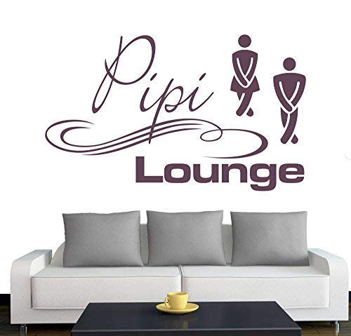 A025 Tür-/Wandtattoo "Pipi Lounge" 30cm x 18cm aubergine (in 40 Farben und 4 Größen) von Klebesüchtig