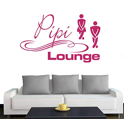 A025 Tür-/Wandtattoo "Pipi Lounge" 60cm x 35cm pink (in 40 Farben und 4 Größen) von Klebesüchtig