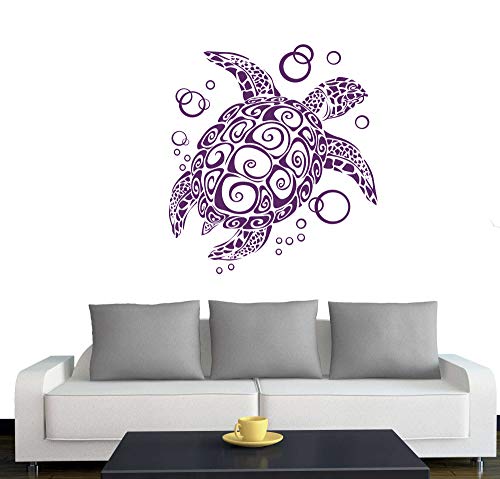 A076 Wandtattoo "Bubble Turtle" 112cm x 102cm violett (erh. in 40 Farben und 2 Größen) von Klebesüchtig