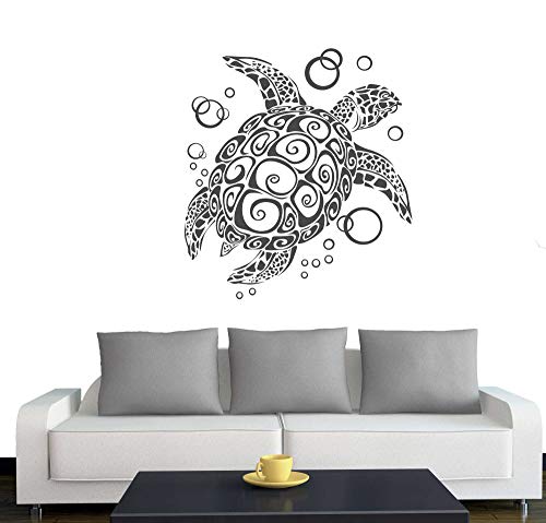 A076 Wandtattoo "Bubble Turtle" 66cm x 60cm anthrazit (erh. in 40 Farben und 2 Größen) von Klebesüchtig