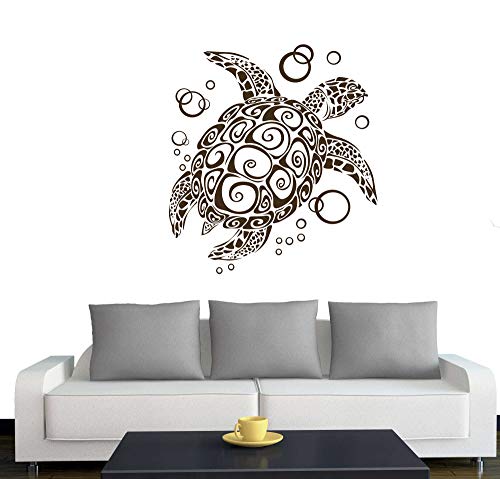 A076 Wandtattoo "Bubble Turtle" 66cm x 60cm braun (erh. in 40 Farben und 2 Größen) von Klebesüchtig