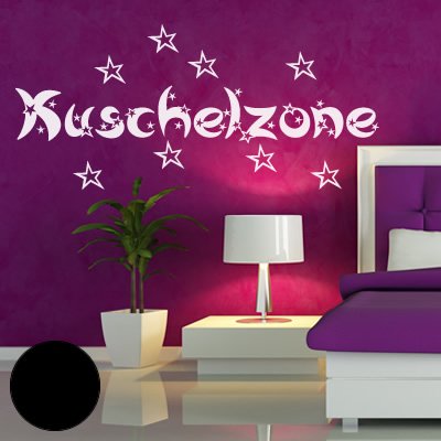 A129 Wandtattoo "Kuschelzone" 60cm x 27cm schwarz (erhältlich in 40 Farben und 5 Größen) von Klebesüchtig