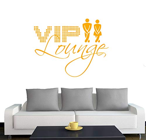A228 Türtattoo - Wandtattoo "VIP Lounge" 40cm x 31cm goldgelb - Dekoration - Bad - Wohnzimmer - Aufkleber - Wandsticker von Klebesüchtig