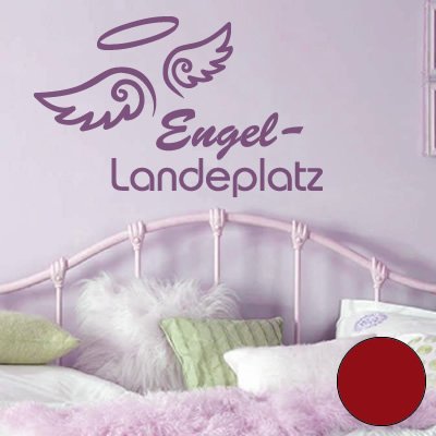 A391 Wandtattoo "Engel Landeplatz" 60cm x 37cm dunkelrot (in 40 Farben und 3 Größen) von Klebesüchtig