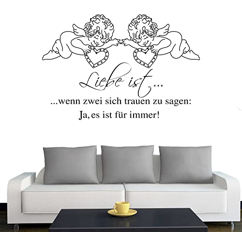 A571 Wandtattoo "Liebe ist.. für immer!" 120cm x 80cm schwarz (erhältlich in 40 Farben) von Klebesüchtig