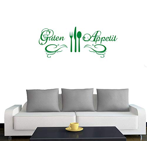 A572 Wandtattoo "Guten Appetit" 120cm x 47cm hellgruen (erh. in 40 Farben und 3 Größen) von Klebesüchtig