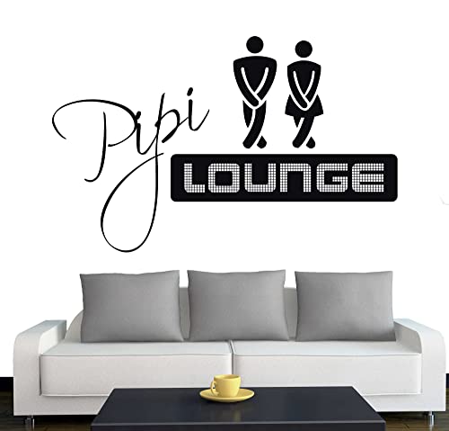 A623 Wand/Türtattoo "Pipi Lounge" 60cm x 38cm schwarz (erhältlich in 40 Farben und 3 Größen) von Klebesüchtig