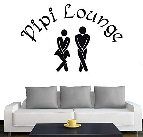 A650 Tür-/Wandtattoo "Pipi Lounge" 30cm x 20cm schwarz (erhältlich in 40 Farben und 3 Größen) von Klebesüchtig