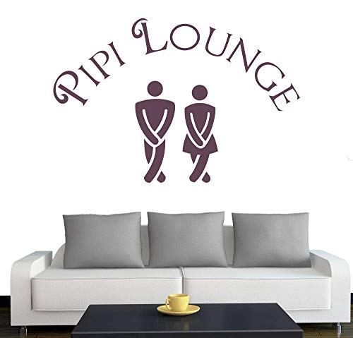 A651 Tür-/Wandtattoo "Pipi Lounge" 45cm x 30cm aubergine (erhältlich in 40 Farben und 3 Größen) von Klebesüchtig