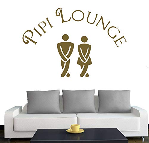 A651 Tür-/Wandtattoo "Pipi Lounge" 45cm x 30cm gold (erhältlich in 40 Farben und 3 Größen) von Klebesüchtig