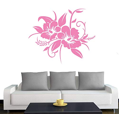 A690 Wandtattoo "Hibiskusblüte" 40cm x 33cm hellrosa (erhältlich in 40 Farben und 4 Größen) von Klebesüchtig