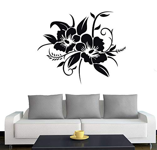 A690 Wandtattoo "Hibiskusblüte" 40cm x 33cm schwarz (erhältlich in 40 Farben und 4 Größen) von Klebesüchtig