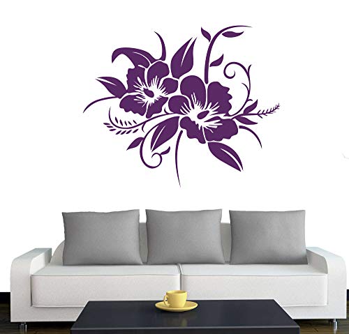 A690 Wandtattoo "Hibiskusblüte" 40cm x 33cm violett (erhältlich in 40 Farben und 4 Größen) von Klebesüchtig