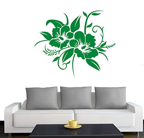 A690 Wandtattoo "Hibiskusblüte" 50cm x 41cm hellgruen (erhältlich in 40 Farben und 4 Größen) von Klebesüchtig