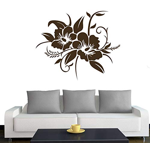 A690 Wandtattoo "Hibiskusblüte" 60cm x 50cm braun (erhältlich in 40 Farben und 4 Größen) von Klebesüchtig