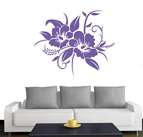 A690 Wandtattoo "Hibiskusblüte" 60cm x 50cm lavendel (erhältlich in 40 Farben und 4 Größen) von Klebesüchtig