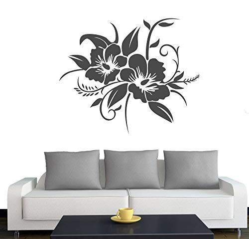 A690 Wandtattoo "Hibiskusblüte" 70cm x 58cm anthrazit (erhältlich in 40 Farben und 4 Größen) von Klebesüchtig