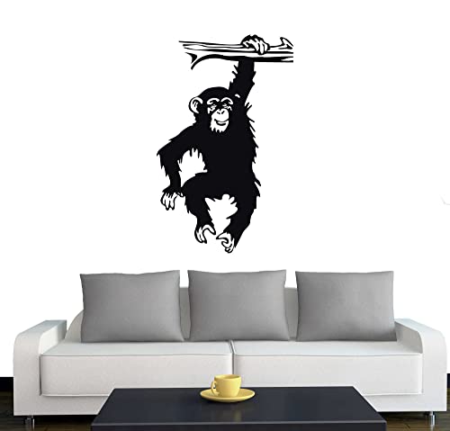 Klebesüchtig A090 Wandtattoo Schimpanse 60cm x 37cm schwarz Dekoration - Bad - Wohnzimmer - Aufkleber - Wandsticker von Klebesüchtig