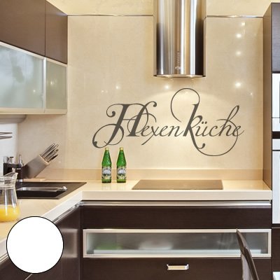 Klebesüchtig A262 Wandtattoo Hexenküche 60cm x 27cm Weiss Dekoration - Bad - Wohnzimmer - Aufkleber - Wandsticker von Klebesüchtig