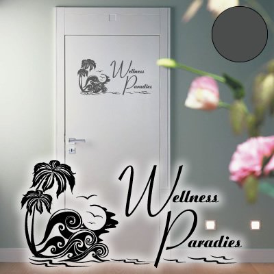 Klebesüchtig A274 Türtattoo - Wandtattoo Wellness Paradies 50cm x 24cm anthrazit - Dekoration - Bad - Wohnzimmer - Aufkleber - Wandsticker Klebesüchtig A274 Türtattoo - Wandtattoo Wellness Paradies 50cm x 24cm anthrazit - Dekoration - Bad - Wohnzimmer - Aufkleber - Wandsticker von Klebesüchtig