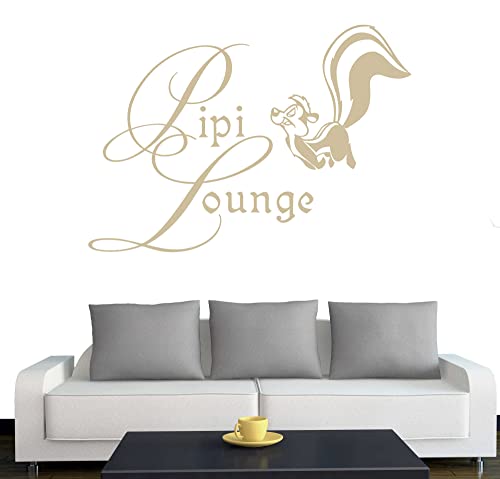 Klebesüchtig Tür- Wandtattoo PIPI Lounge 40cm x 28cm beige - Dekoration - Bad - Wohnzimmer - Aufkleber - Wandsticker von Klebesüchtig