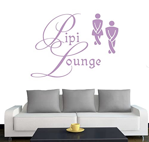 Klebesüchtig Türtattoo - Wandtattoo PIPI Lounge 30cm x 22cm Flieder - Dekoration - Bad - Wohnzimmer - Aufkleber - Wandsticker von Klebesüchtig