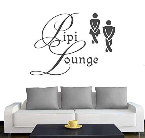 Klebesüchtig Türtattoo - Wandtattoo PIPI Lounge 50cm x 37cm anthrazit - Dekoration - Bad - Wohnzimmer - Aufkleber - Wandsticker von Klebesüchtig
