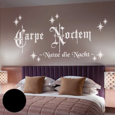 Klebesüchtig Wandtattoo Carpe Noctem 80cm x 45cm schwarz Dekoration - Bad - Wohnzimmer - Aufkleber - Wandsticker Klebesüchtig Wandtattoo Carpe Noctem 80cm x 45cm schwarz Dekoration - Bad - Wohnzimmer - Aufkleber - Wandsticker von Klebesüchtig