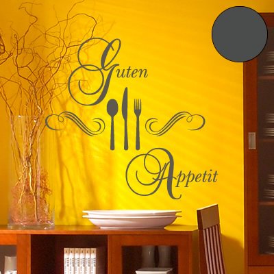 Klebesüchtig Wandtattoo Wohnzimmer Guten Appetit 60cm x 64cm anthrazit - Türaufkleber Flur - Wandsticker Kinderzimmer Jungen - Aufkleber für Flur, Küche, Bad - Dekoration Wohnung - Sticker Klebesüchtig Wandtattoo Wohnzimmer Guten Appetit 60cm x 64cm anthrazit - Türaufkleber Flur - Wandsticker Kinderzimmer Jungen - Aufkleber für Flur, Küche, Bad - Dekoration Wohnung - Sticker von JINTORA