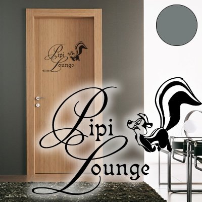 Türtattoo - Wandtattoo "Pipi Lounge" 50cm x 35cm grau - Dekoration - Bad - Wohnzimmer - Aufkleber - Wandsticker von Klebesüchtig