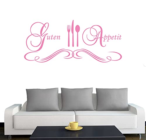 Wandtattoo "Guten Appetit" 120cm x 52cm rosa - Dekoration - Bad - Wohnzimmer - Aufkleber - Wandsticker von Klebesüchtig