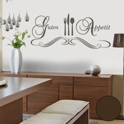 Wandtattoo "Guten Appetit" 139cm x 60cm braun - Dekoration - Bad - Wohnzimmer - Aufkleber - Wandsticker von Klebesüchtig