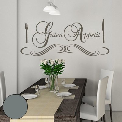 Wandtattoo "Guten Appetit" 60cm x 25cm grau - Dekoration - Bad - Wohnzimmer - Aufkleber - Wandsticker von Klebesüchtig
