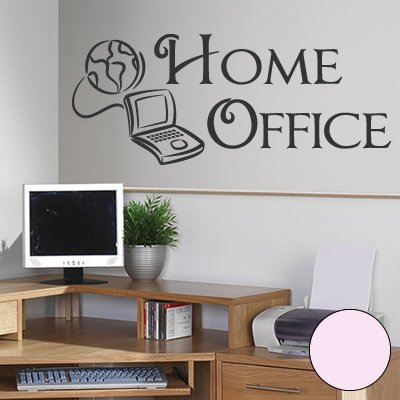 Wandtattoo "Home Office" 60cm x 25cm hellrosa - Dekoration - Bad - Wohnzimmer - Aufkleber - Wandsticker von Klebesüchtig