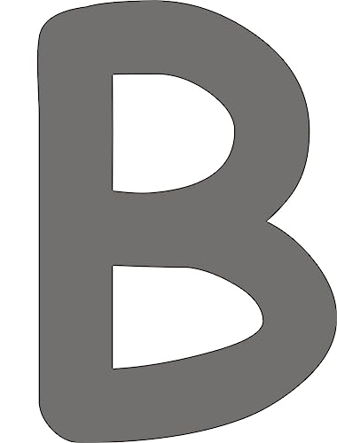 Kleckerliese Alphabet Buchstaben 10cm selbstklebende Aufkleber Wand Fenster Tür Boote Auto Kinderzimmer STICKER B - Höhe 10cm, Farbe Dunkelgrau von Kleckerliese