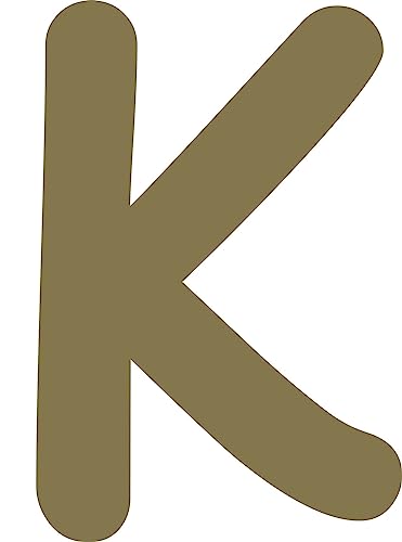 Kleckerliese Alphabet Buchstaben 10cm selbstklebende Aufkleber Wandtattoo Wanddekoration Kinderzimmer STICKER K - Höhe 10cm, Farbe Gold von Kleckerliese