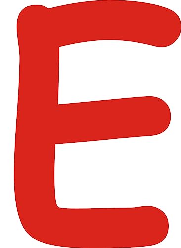Kleckerliese Alphabet Buchstaben 14cm selbstklebende Aufkleber Wandtattoo Wanddekoration Kinderzimmer STICKER E - Höhe 14cm, Farbe Rot von Kleckerliese