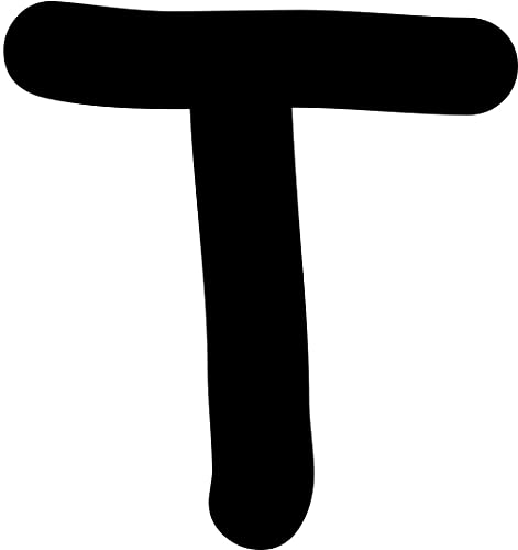 Kleckerliese Alphabet Buchstaben 16cm selbstklebende Aufkleber Wand Fenster Tür Boote Auto Kinderzimmer STICKER T - Höhe 16cm, Farbe Schwarz von Kleckerliese