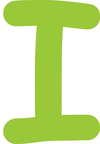 Kleckerliese Alphabet Buchstaben 18cm selbstklebende Aufkleber Wand Fenster Tür Boote Auto Kinderzimmer STICKER I - Höhe 18cm, Farbe Lindgrün von Kleckerliese