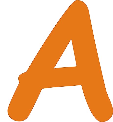 Kleckerliese Alphabet Buchstaben 6cm selbstklebende Aufkleber Wand Fenster Tür Boote Auto Kinderzimmer STICKER A - Höhe 6cm, Farbe Orange von Kleckerliese
